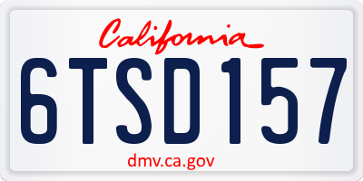 CA license plate 6TSD157