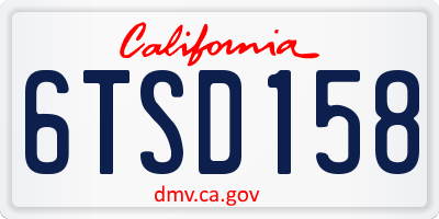 CA license plate 6TSD158