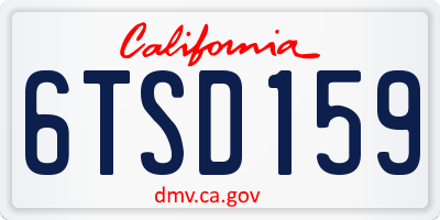 CA license plate 6TSD159