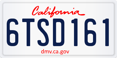 CA license plate 6TSD161