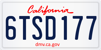 CA license plate 6TSD177