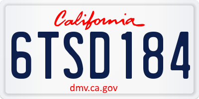 CA license plate 6TSD184