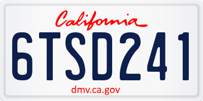 CA license plate 6TSD241