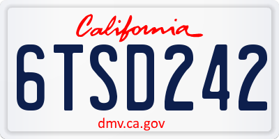 CA license plate 6TSD242