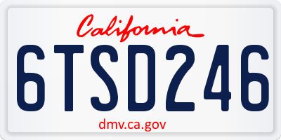 CA license plate 6TSD246