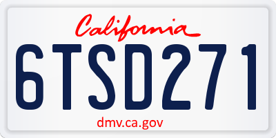 CA license plate 6TSD271