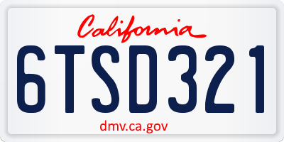 CA license plate 6TSD321