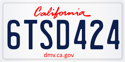 CA license plate 6TSD424