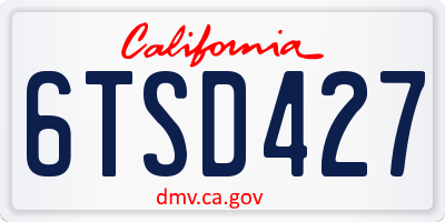 CA license plate 6TSD427