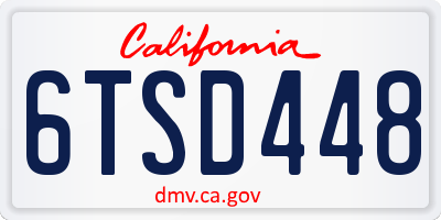 CA license plate 6TSD448