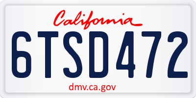 CA license plate 6TSD472