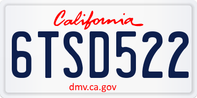 CA license plate 6TSD522