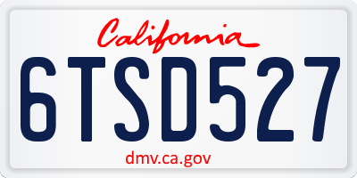 CA license plate 6TSD527