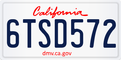 CA license plate 6TSD572