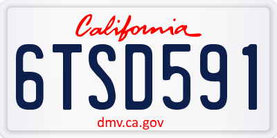 CA license plate 6TSD591