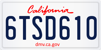CA license plate 6TSD610