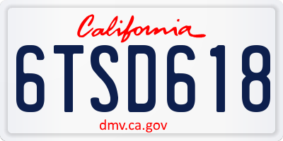 CA license plate 6TSD618
