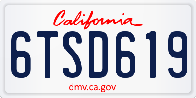 CA license plate 6TSD619