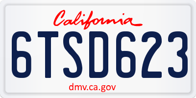 CA license plate 6TSD623