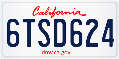 CA license plate 6TSD624