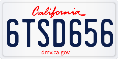 CA license plate 6TSD656