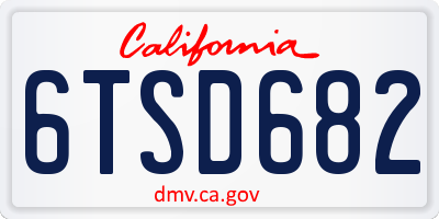 CA license plate 6TSD682