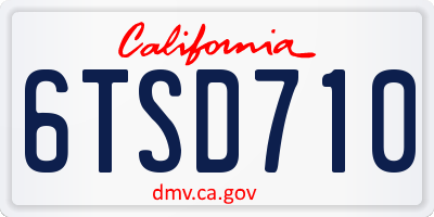CA license plate 6TSD710