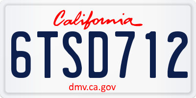 CA license plate 6TSD712