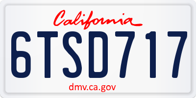 CA license plate 6TSD717