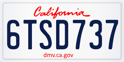 CA license plate 6TSD737