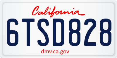 CA license plate 6TSD828