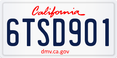 CA license plate 6TSD901