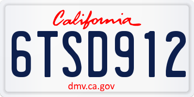CA license plate 6TSD912