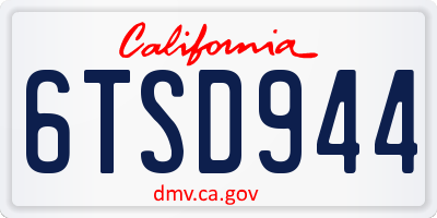 CA license plate 6TSD944