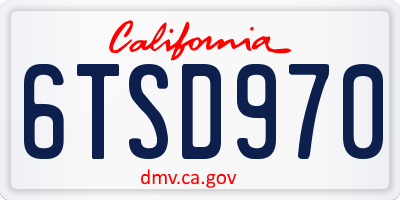 CA license plate 6TSD970