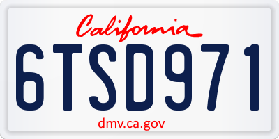 CA license plate 6TSD971