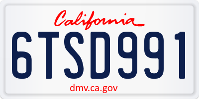 CA license plate 6TSD991