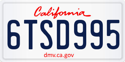 CA license plate 6TSD995