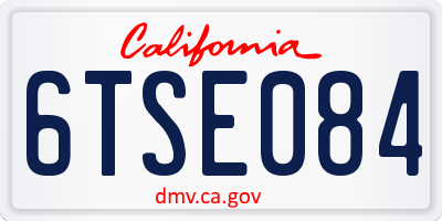 CA license plate 6TSE084