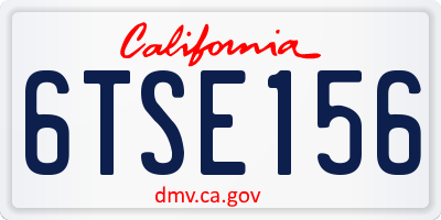 CA license plate 6TSE156