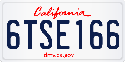 CA license plate 6TSE166