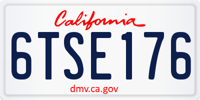 CA license plate 6TSE176