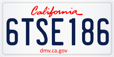 CA license plate 6TSE186