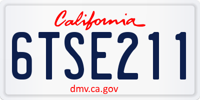CA license plate 6TSE211