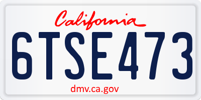 CA license plate 6TSE473