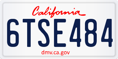 CA license plate 6TSE484