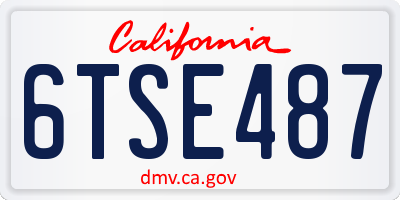 CA license plate 6TSE487