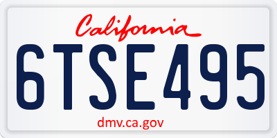 CA license plate 6TSE495