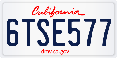 CA license plate 6TSE577