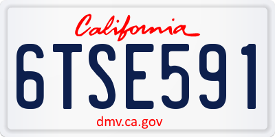 CA license plate 6TSE591